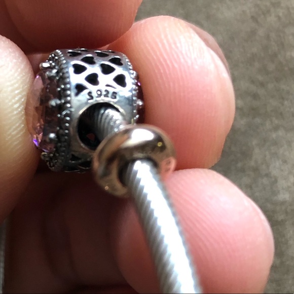 NWOT Pandora Bracelet Open Bangle Charm & Stoppers - Picture 4 of 10